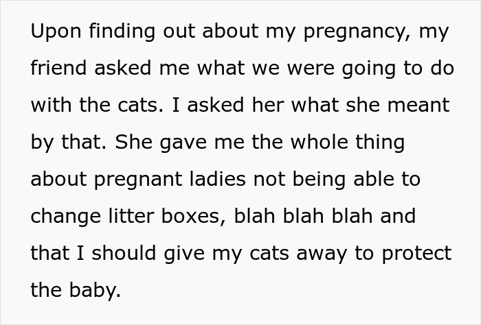 Woman Is Disappointed Friend Won’t Get Rid Of Her Cats Now That She’s Pregnant To Protect Her Baby