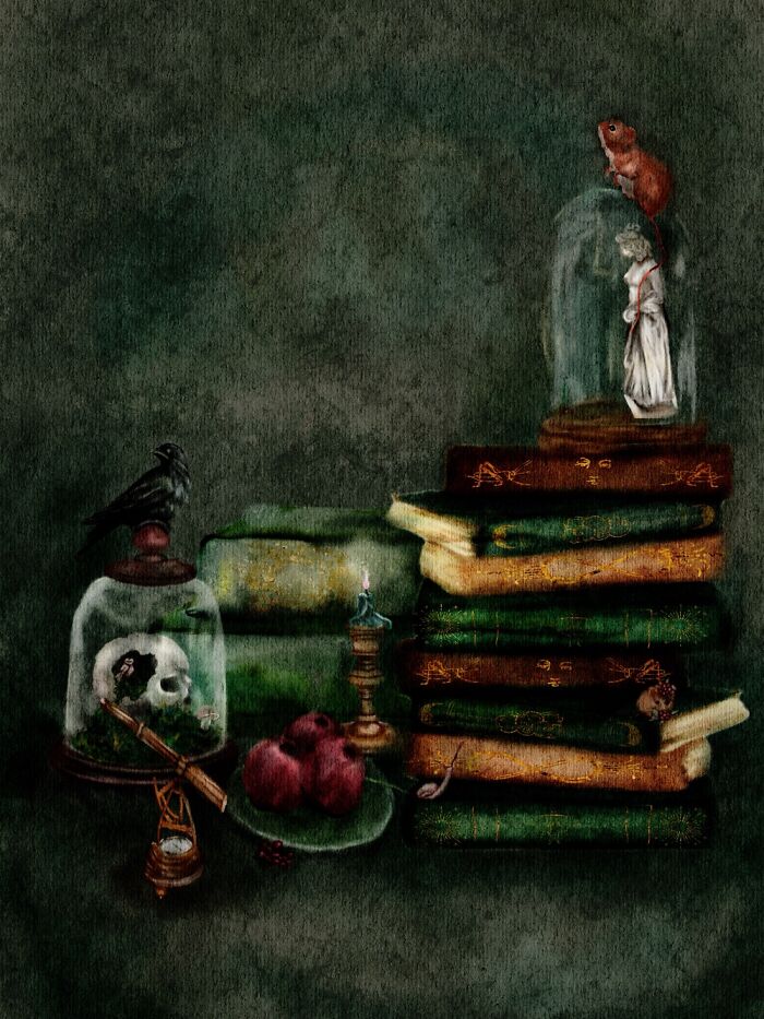 I Created Halloween-Themed Watercolor Artwork