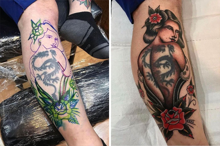 30 Before & After Pics Of Terrible Tattoos Getting Fixed, As Shared In This Online Group 30 Before & After Pics Of Terrible Tattoos Getting Fixed, As Shared In This Online Group