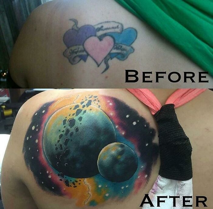 30 Before & After Pics Of Terrible Tattoos Getting Fixed, As Shared In This Online Group 30 Before & After Pics Of Terrible Tattoos Getting Fixed, As Shared In This Online Group