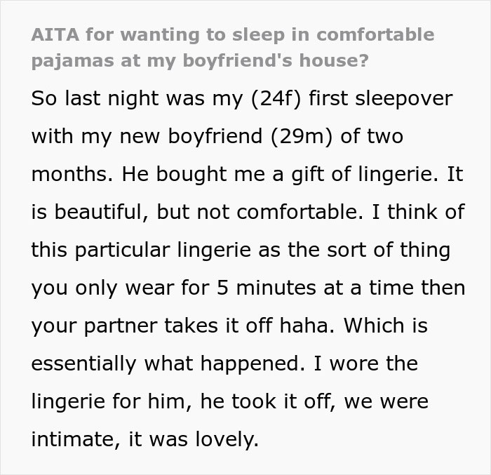Man “Sick To His Stomach” After GF Changes Out Of Lingerie To Sleep In Comfy PJ’s Man “Sick To His Stomach” After GF Changes Out Of Lingerie To Sleep In Comfy PJ’s
