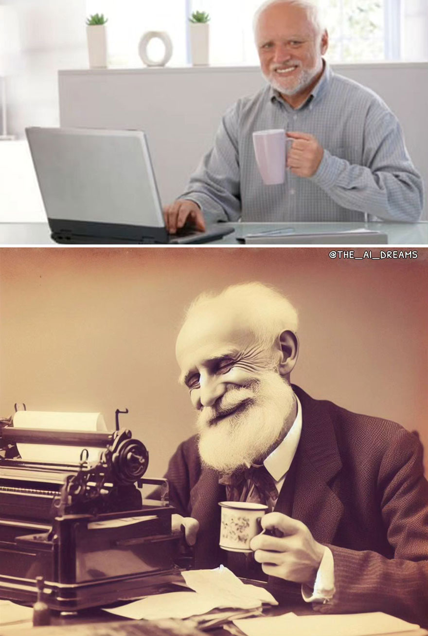 20 AI Recreations Of Popular Memes Shown As If They Were Captured Back In Time 20 AI Recreations Of Popular Memes Shown As If They Were Captured Back In Time
