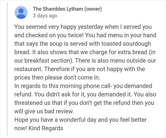 Customer Leaves A Bad Review For Cafe, Its Owner Replies, Revealing The Reality Behind It Customer Leaves A Bad Review For Cafe, Its Owner Replies, Revealing The Reality Behind It