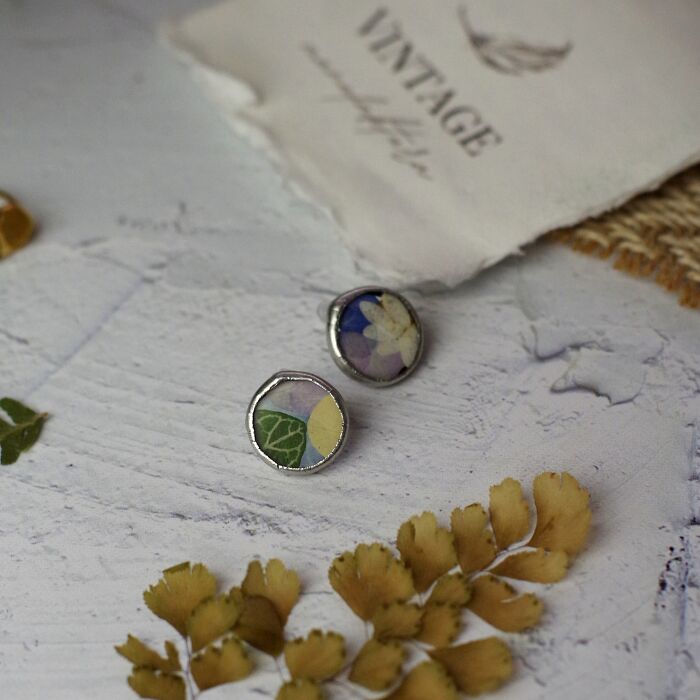 I Made Unique Handmade Tiffany Jewelry From Glass, Real Flowers And Fern I Made Unique Handmade Tiffany Jewelry From Glass, Real Flowers And Fern