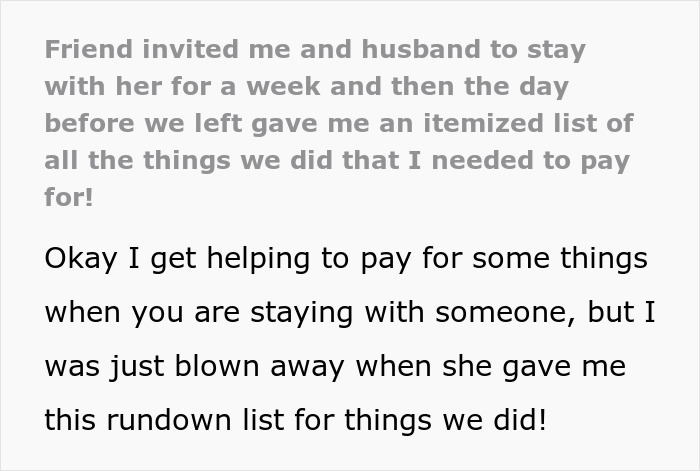 Woman Shocked To Get A List Of Everything She Owes Her Friend After Visiting Woman Shocked To Get A List Of Everything She Owes Her Friend After Visiting