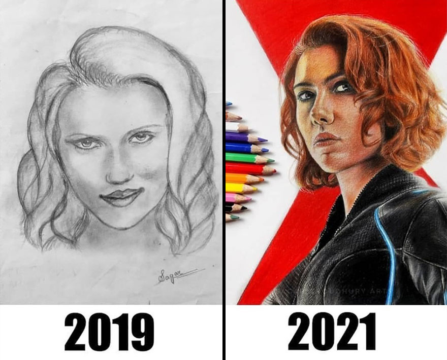 30 Times Artists Shared Their Work Online Proving They Worked Hard On Improving Their Skills