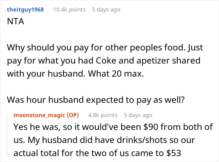 Friend Drama Ensues After Woman Refuses To Split The Bill And Pay $45 For Soda And Appetizer
