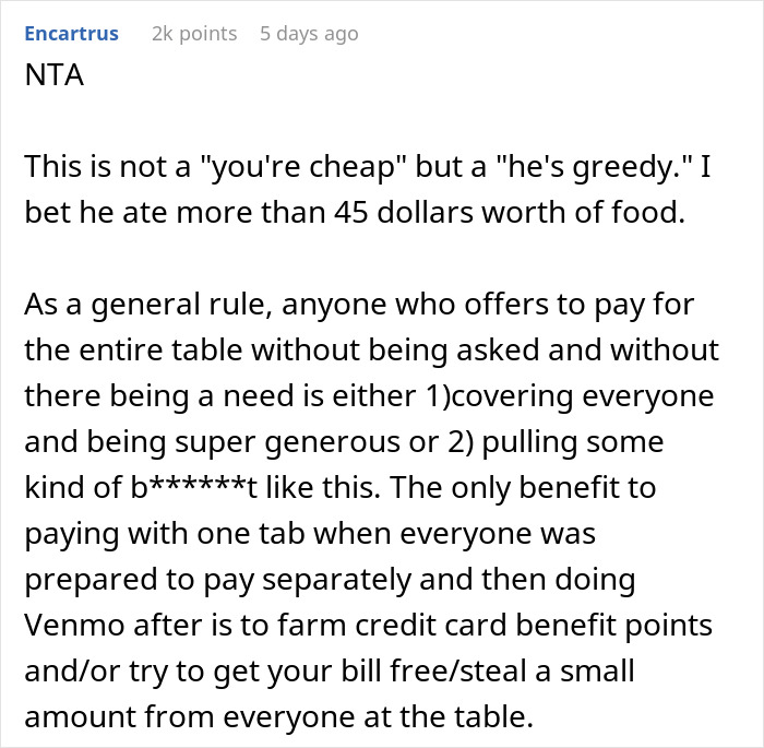 Friend Drama Ensues After Woman Refuses To Split The Bill And Pay $45 For Soda And Appetizer