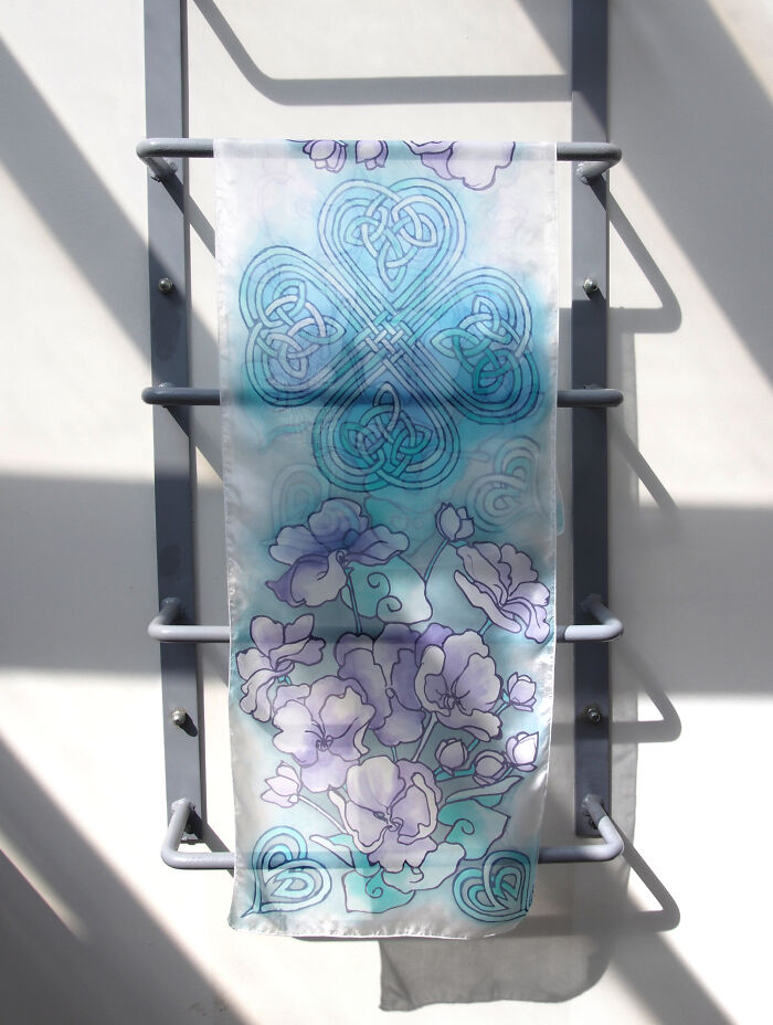 My Hand-Painted Silk Scarf: A Unique Take On Celtic Knots My Hand-Painted Silk Scarf: A Unique Take On Celtic Knots