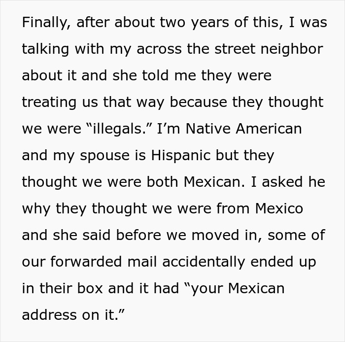Couple Assumes New Neighbors Are Mexican, Makes Their Lives Hell Until The Day They Lose Patience Couple Assumes New Neighbors Are Mexican, Makes Their Lives Hell Until The Day They Lose Patience