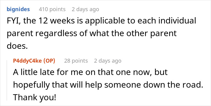 Boss Regrets Not Giving New Dad 1 Week Off After He Says He’ll Be Taking 12