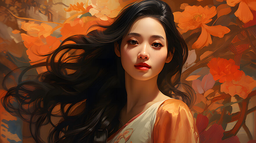 Pictures Of Asian Women I Re-Imagined Using AI