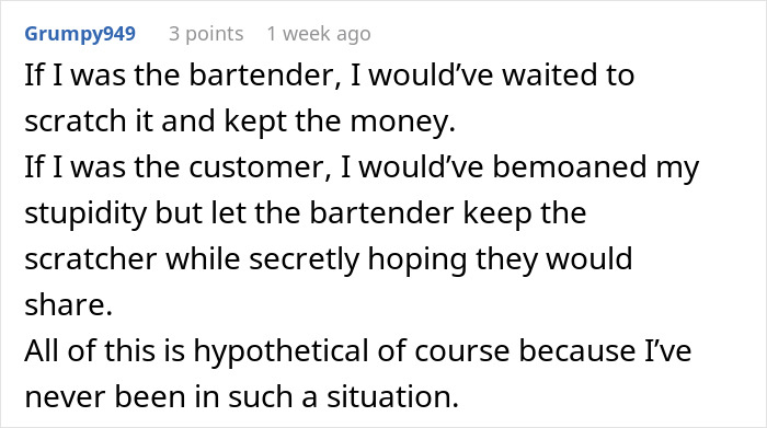 Woman Furious That Friend Received Scratchcard As A Tip But Returned It, Despite It Winning $50k Woman Furious That Friend Received Scratchcard As A Tip But Returned It, Despite It Winning $50k