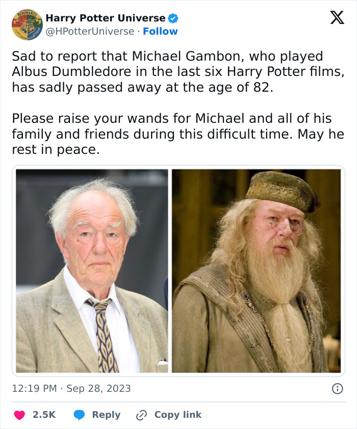 “Death Is But The Next Great Adventure”: Dumbledore Actor Michael Gambon Dies At 82 “Death Is But The Next Great Adventure”: Dumbledore Actor Michael Gambon Dies At 82