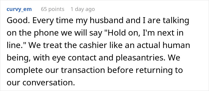 Cashier Maliciously Complies With Clients Who Keep Talking On Phone And Gesture At Him To Shut It