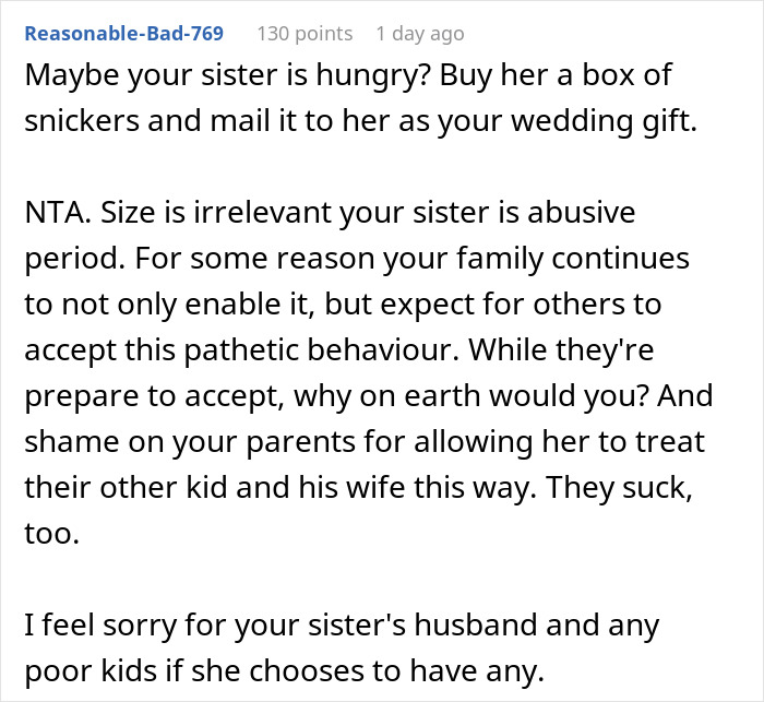 &ldquo;I [Won’t] Subject My Wife To This Abusive Trainwreck&rdquo;: Man Skips Sister&rsquo;s Wedding, Citing Her Rage