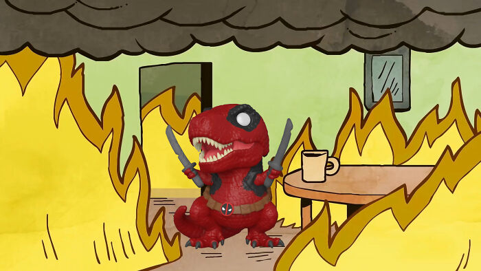 I Put Deadpool Funko Pops Into The &#8220;This Is Fine&#8221; Meme (21 Pics)