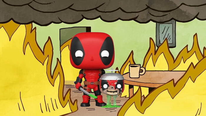 I Put Deadpool Funko Pops Into The &#8220;This Is Fine&#8221; Meme (21 Pics)