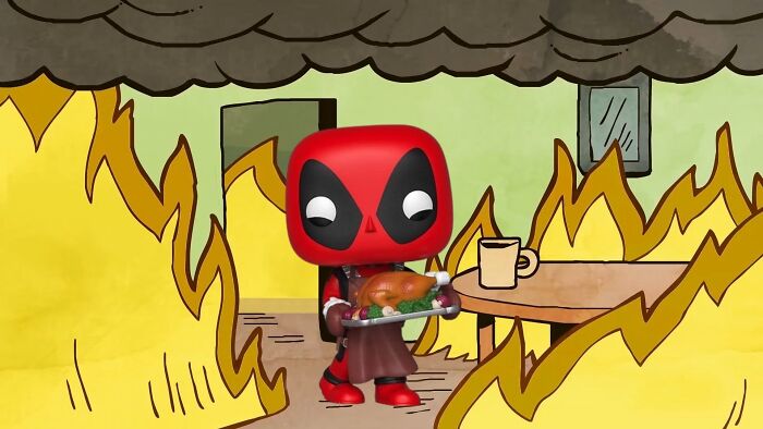 I Put Deadpool Funko Pops Into The &#8220;This Is Fine&#8221; Meme (21 Pics)