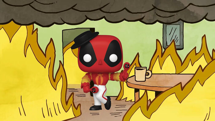 I Put Deadpool Funko Pops Into The &#8220;This Is Fine&#8221; Meme (21 Pics)