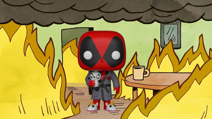 I Put Deadpool Funko Pops Into The &#8220;This Is Fine&#8221; Meme (21 Pics)