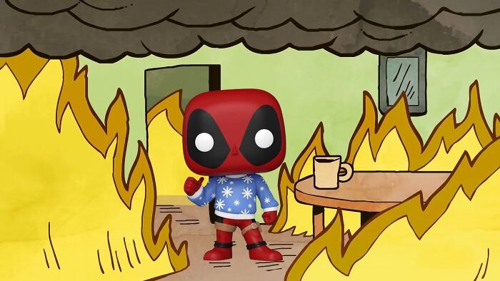 I Put Deadpool Funko Pops Into The &#8220;This Is Fine&#8221; Meme (21 Pics)