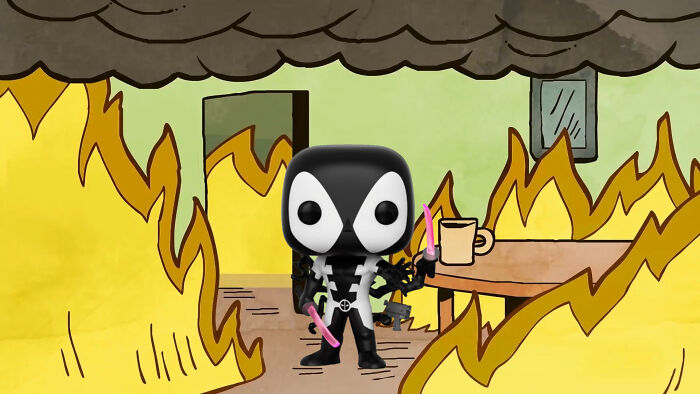 I Put Deadpool Funko Pops Into The &#8220;This Is Fine&#8221; Meme (21 Pics)