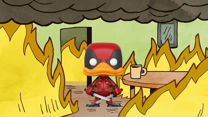 I Put Deadpool Funko Pops Into The &#8220;This Is Fine&#8221; Meme (21 Pics)