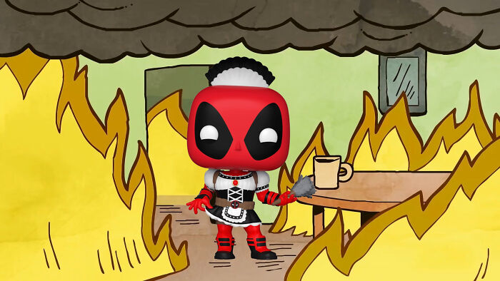 I Put Deadpool Funko Pops Into The &#8220;This Is Fine&#8221; Meme (21 Pics)