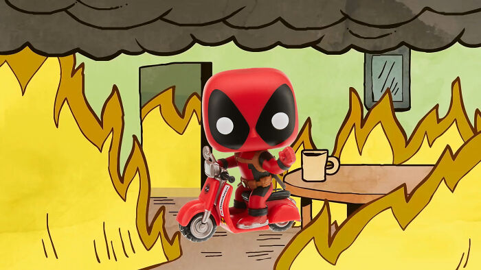 I Put Deadpool Funko Pops Into The &#8220;This Is Fine&#8221; Meme (21 Pics)