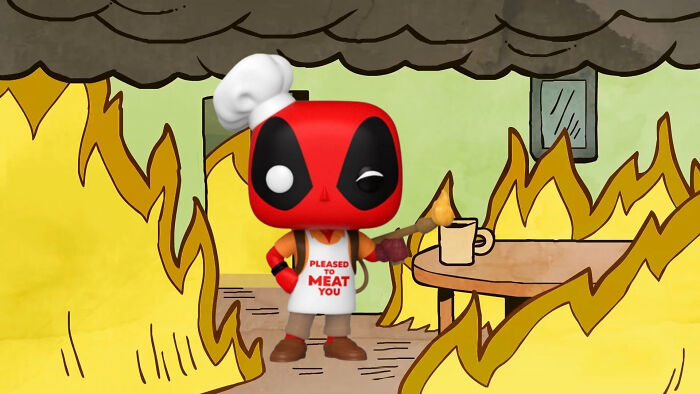 I Put Deadpool Funko Pops Into The &#8220;This Is Fine&#8221; Meme (21 Pics)
