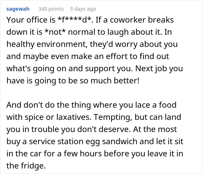 ‘Lunch Thief’ Eats Half Of Employee’s Lunch, They Start Bawling, Employees Laugh ‘Lunch Thief’ Eats Half Of Employee’s Lunch, They Start Bawling, Employees Laugh