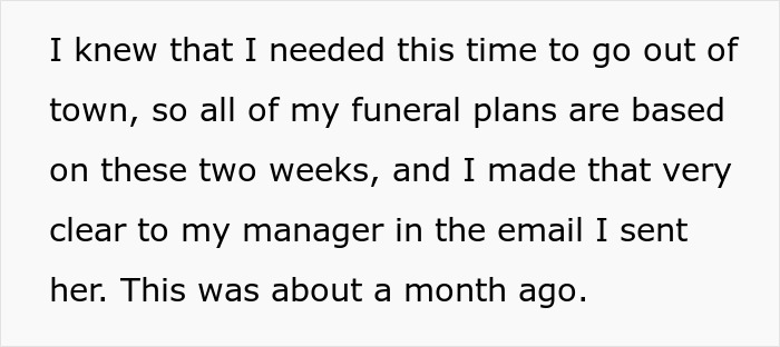 Woman Receives Notice One Month Later That Days Off She Had Confirmed For Mom’s Funeral Are Denied Woman Receives Notice One Month Later That Days Off She Had Confirmed For Mom’s Funeral Are Denied