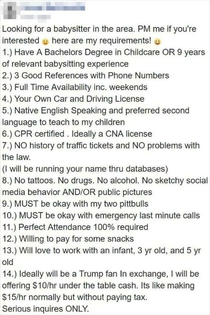 30 Posts From Delusional Parents Who Would Ask Babysitters To Pay Them, If They Could 30 Posts From Delusional Parents Who Would Ask Babysitters To Pay Them, If They Could