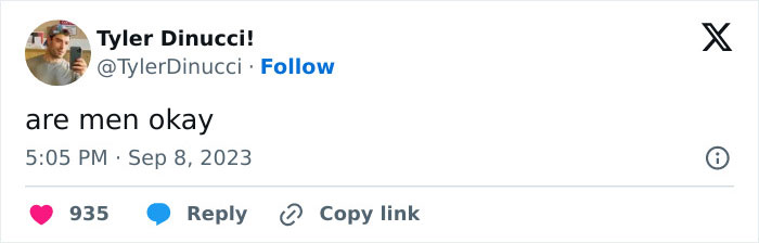 “Are Men OK?”: Men Answer A Poll About What Makes Them Most Uncomfortable, Results Go Viral On X