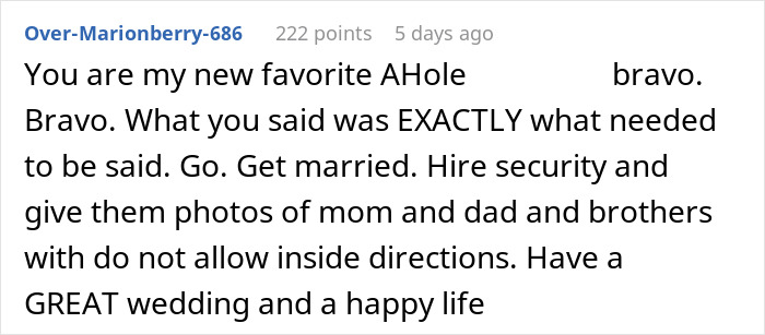 Parents Demand Daughter Plan Her Wedding Around Brothers’ Needs, Get Uninvited And Blocked Parents Demand Daughter Plan Her Wedding Around Brothers’ Needs, Get Uninvited And Blocked