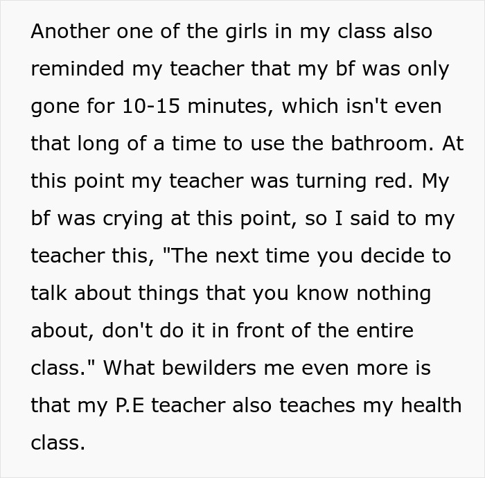 GF Finds A Perfect Way To Embarrass P.E. Teacher For Berating Her BF For His Period GF Finds A Perfect Way To Embarrass P.E. Teacher For Berating Her BF For His Period