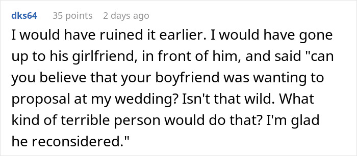 Bride Outsmarts Cousin Who Wanted To Propose At Her Wedding