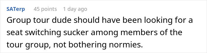 Plane Passenger Is Shut Down By Woman Who Wouldn’t Switch Seats With Him On An 11-Hour Flight