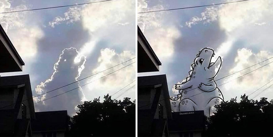 This Artist Creates Fun Illustrations On Pictures Of Clouds (35 New Pics) This Artist Creates Fun Illustrations On Pictures Of Clouds (35 New Pics)