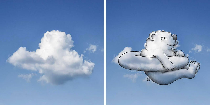 This Artist Creates Fun Illustrations On Pictures Of Clouds (35 New Pics) This Artist Creates Fun Illustrations On Pictures Of Clouds (35 New Pics)