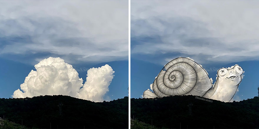 This Artist Creates Fun Illustrations On Pictures Of Clouds (35 New Pics) This Artist Creates Fun Illustrations On Pictures Of Clouds (35 New Pics)