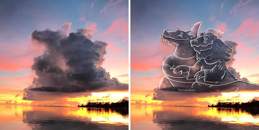 This Artist Creates Fun Illustrations On Pictures Of Clouds (35 New Pics) This Artist Creates Fun Illustrations On Pictures Of Clouds (35 New Pics)