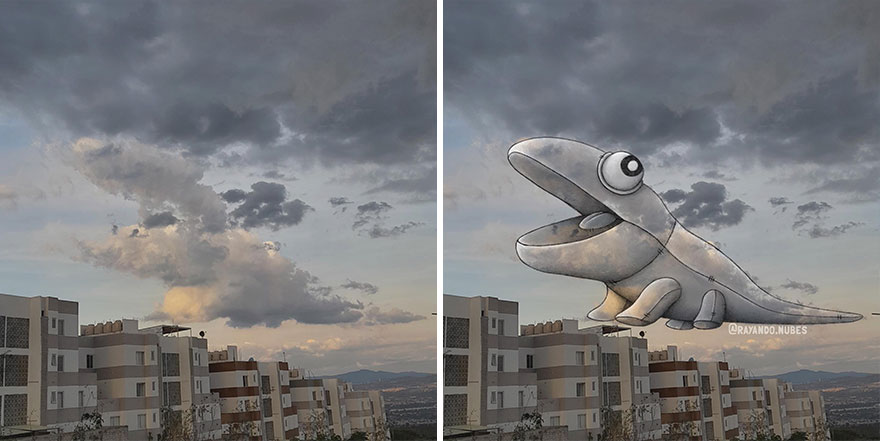 This Artist Creates Fun Illustrations On Pictures Of Clouds (35 New Pics) This Artist Creates Fun Illustrations On Pictures Of Clouds (35 New Pics)