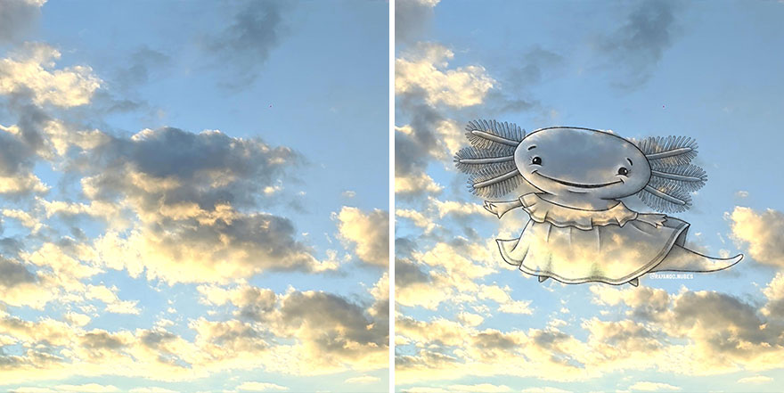 This Artist Creates Fun Illustrations On Pictures Of Clouds (35 New Pics) This Artist Creates Fun Illustrations On Pictures Of Clouds (35 New Pics)