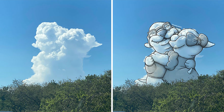 This Artist Creates Fun Illustrations On Pictures Of Clouds (35 New Pics) This Artist Creates Fun Illustrations On Pictures Of Clouds (35 New Pics)