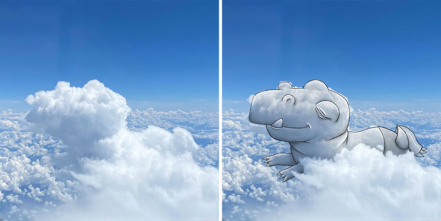 This Artist Creates Fun Illustrations On Pictures Of Clouds (35 New Pics) This Artist Creates Fun Illustrations On Pictures Of Clouds (35 New Pics)