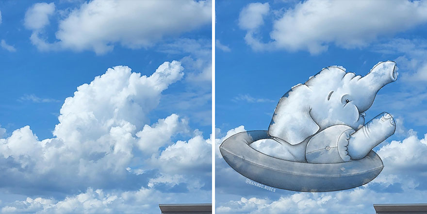 This Artist Creates Fun Illustrations On Pictures Of Clouds (35 New Pics) This Artist Creates Fun Illustrations On Pictures Of Clouds (35 New Pics)