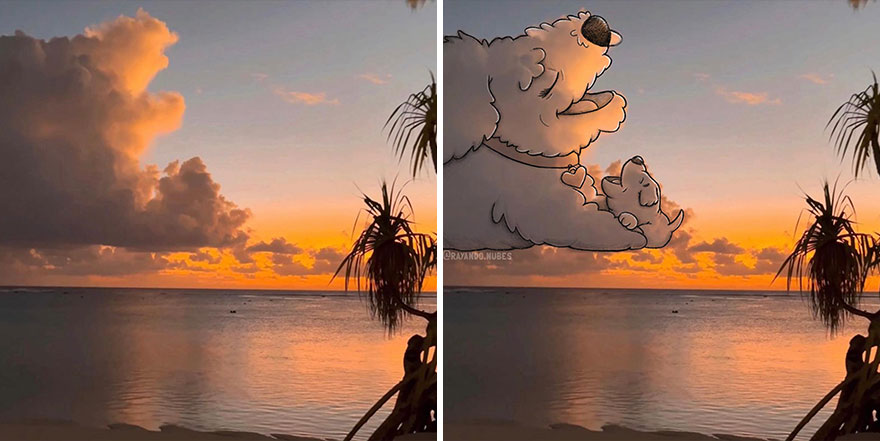 This Artist Creates Fun Illustrations On Pictures Of Clouds (35 New Pics) This Artist Creates Fun Illustrations On Pictures Of Clouds (35 New Pics)