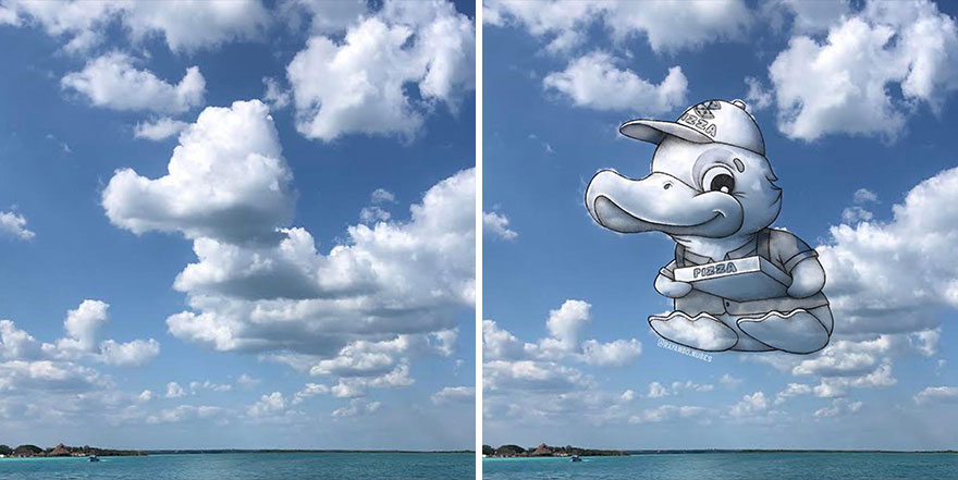 This Artist Creates Fun Illustrations On Pictures Of Clouds (35 New Pics) This Artist Creates Fun Illustrations On Pictures Of Clouds (35 New Pics)